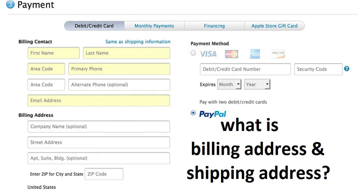 بیلینگ آدرس و شیپینگ آدرس